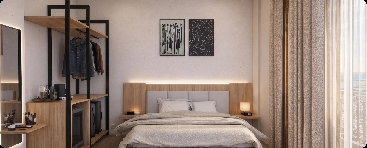 Architectural rendering of an Aanya room